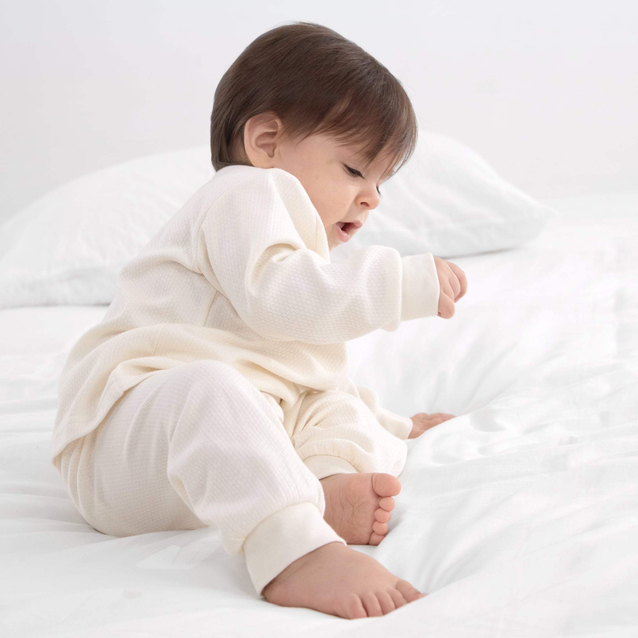 2-piece Cotton Pajamas Circle Grid