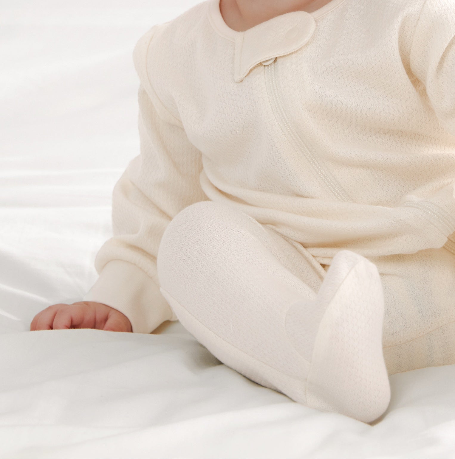 Baby Cotton Footed Pajamas Circle Grid