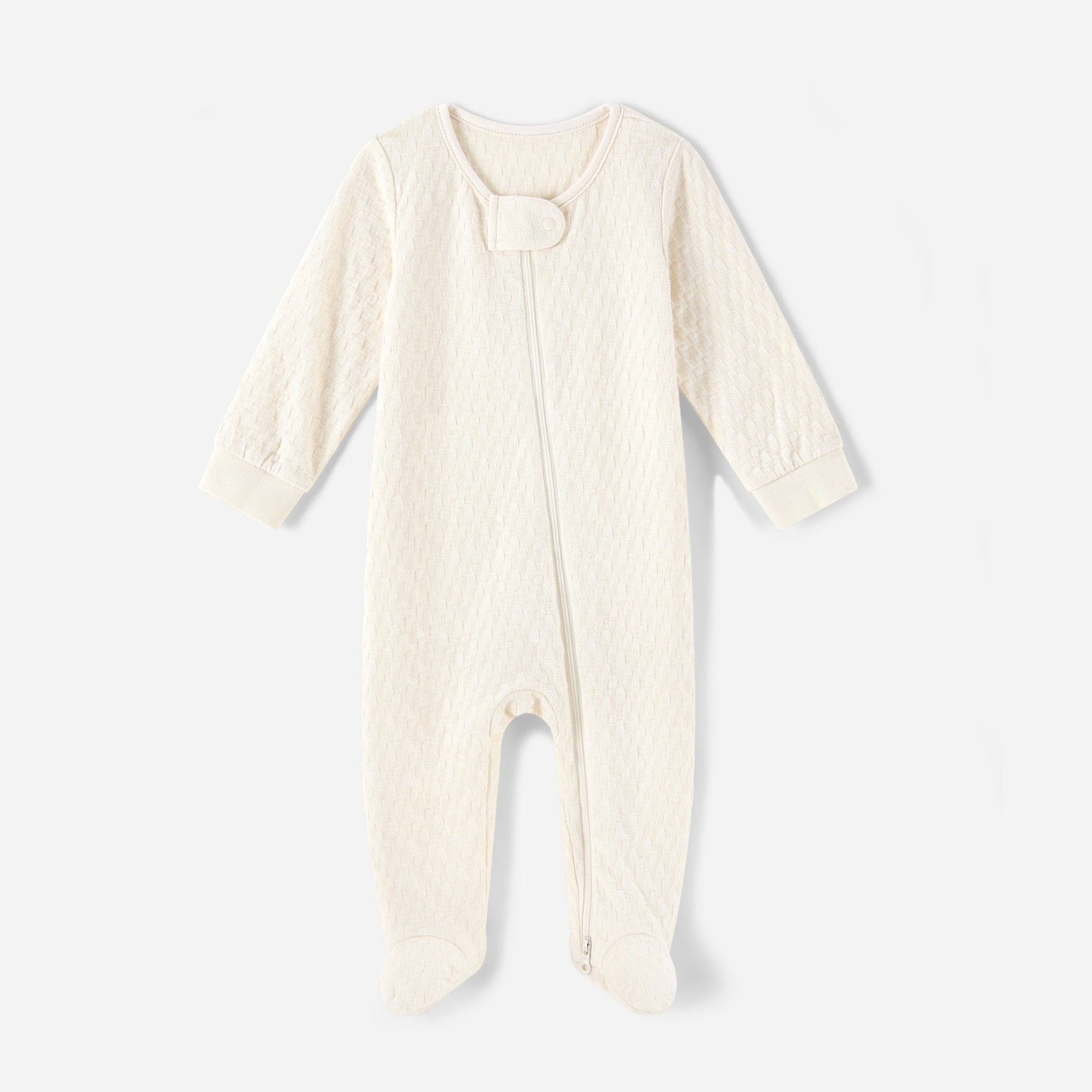 Baby Cotton Footed Pajamas Square Grid