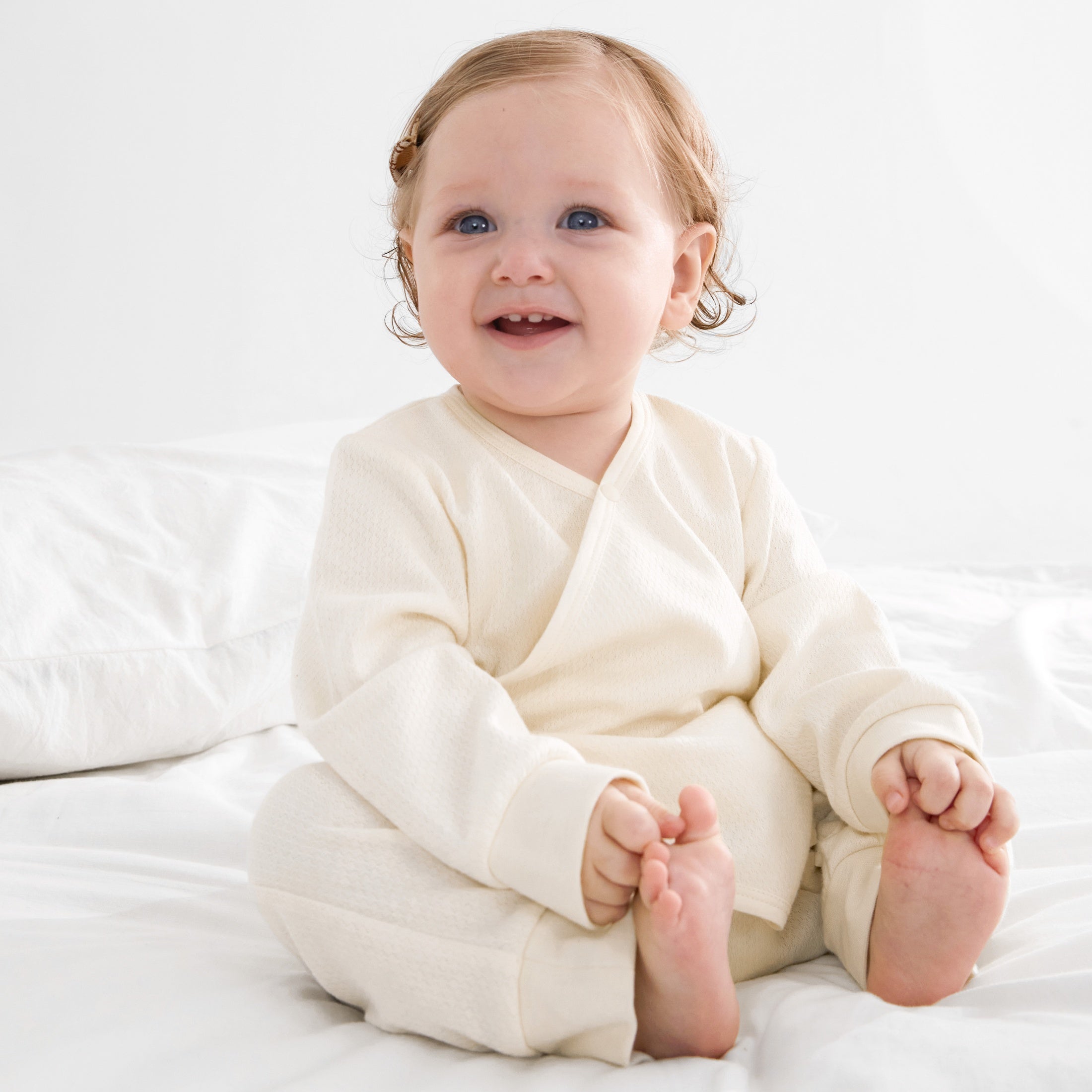 Baby Cotton Footless Pajamas Circle Grid