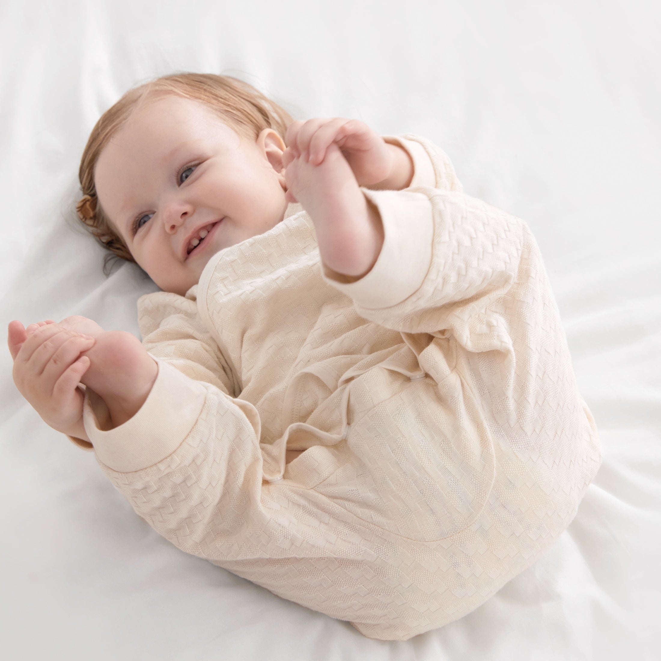 Baby Cotton Footless Pajamas Square Grid