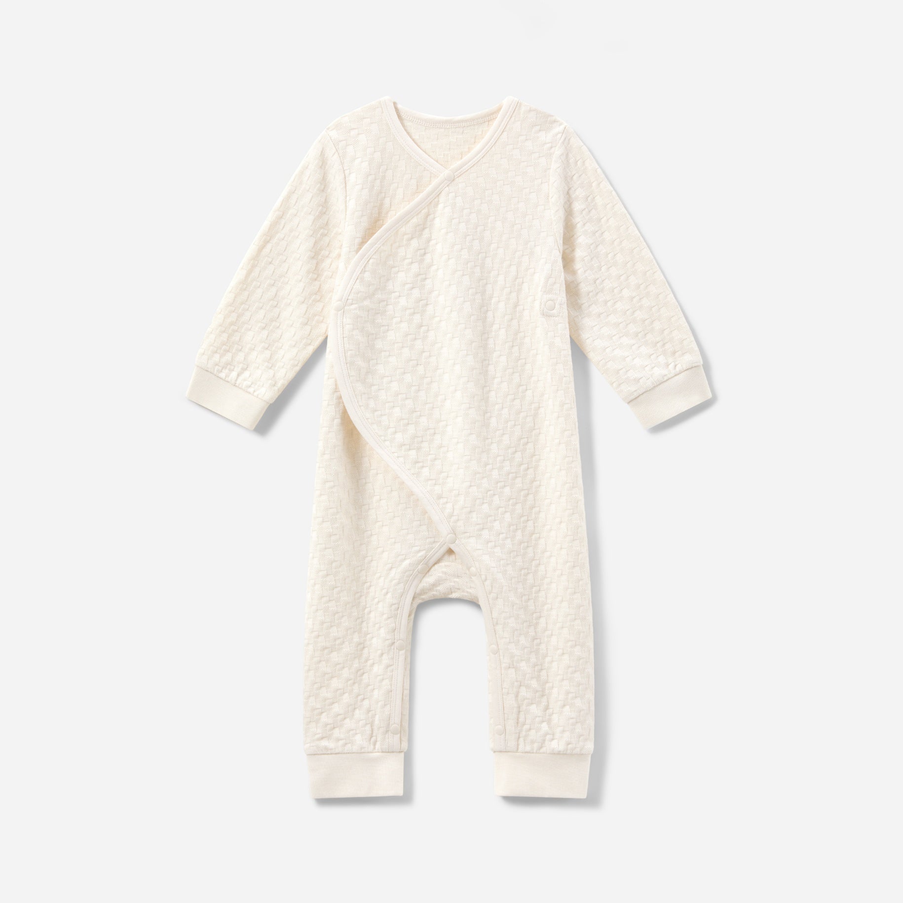 Baby Cotton Footless Pajamas Square Grid