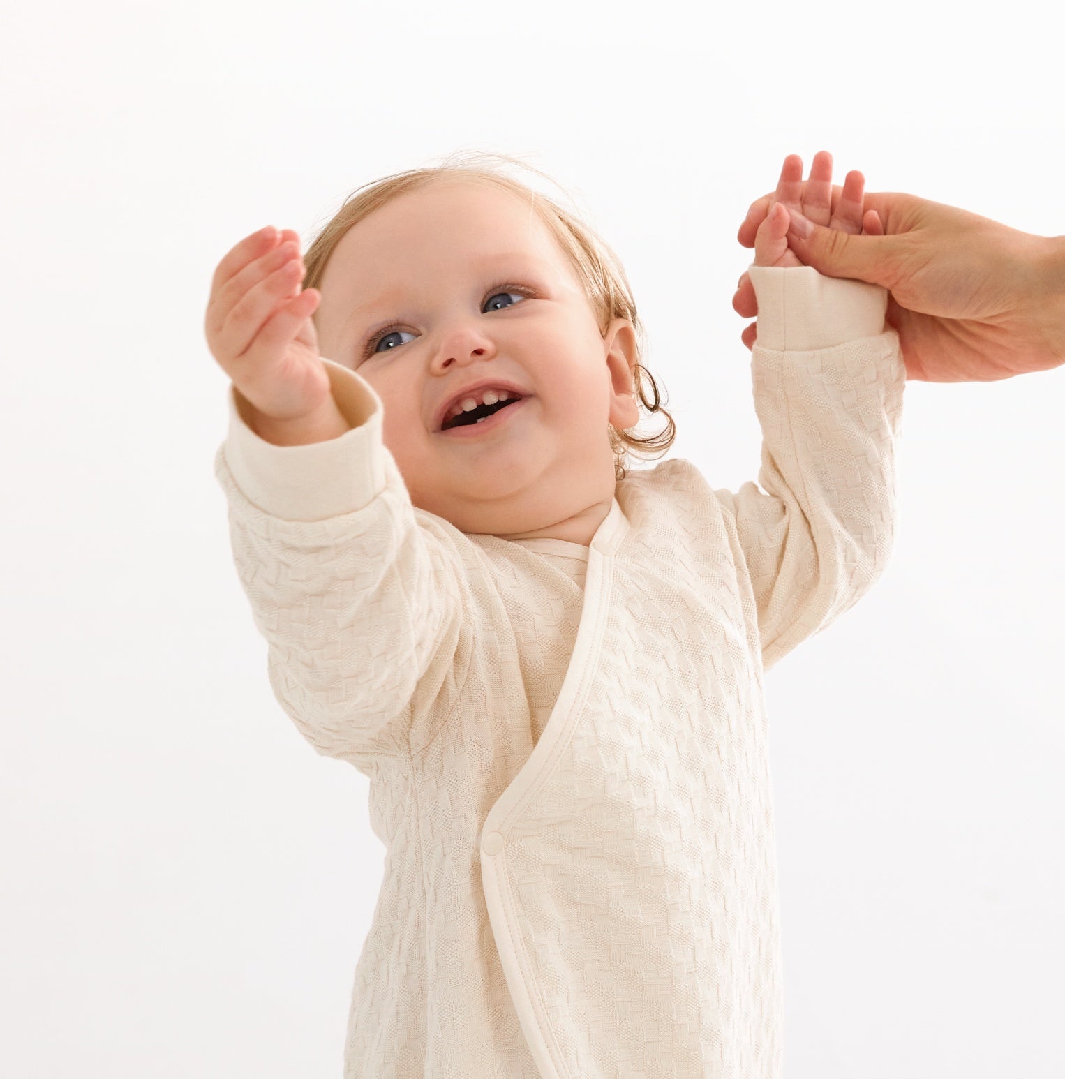 Baby Cotton Footless Pajamas Square Grid