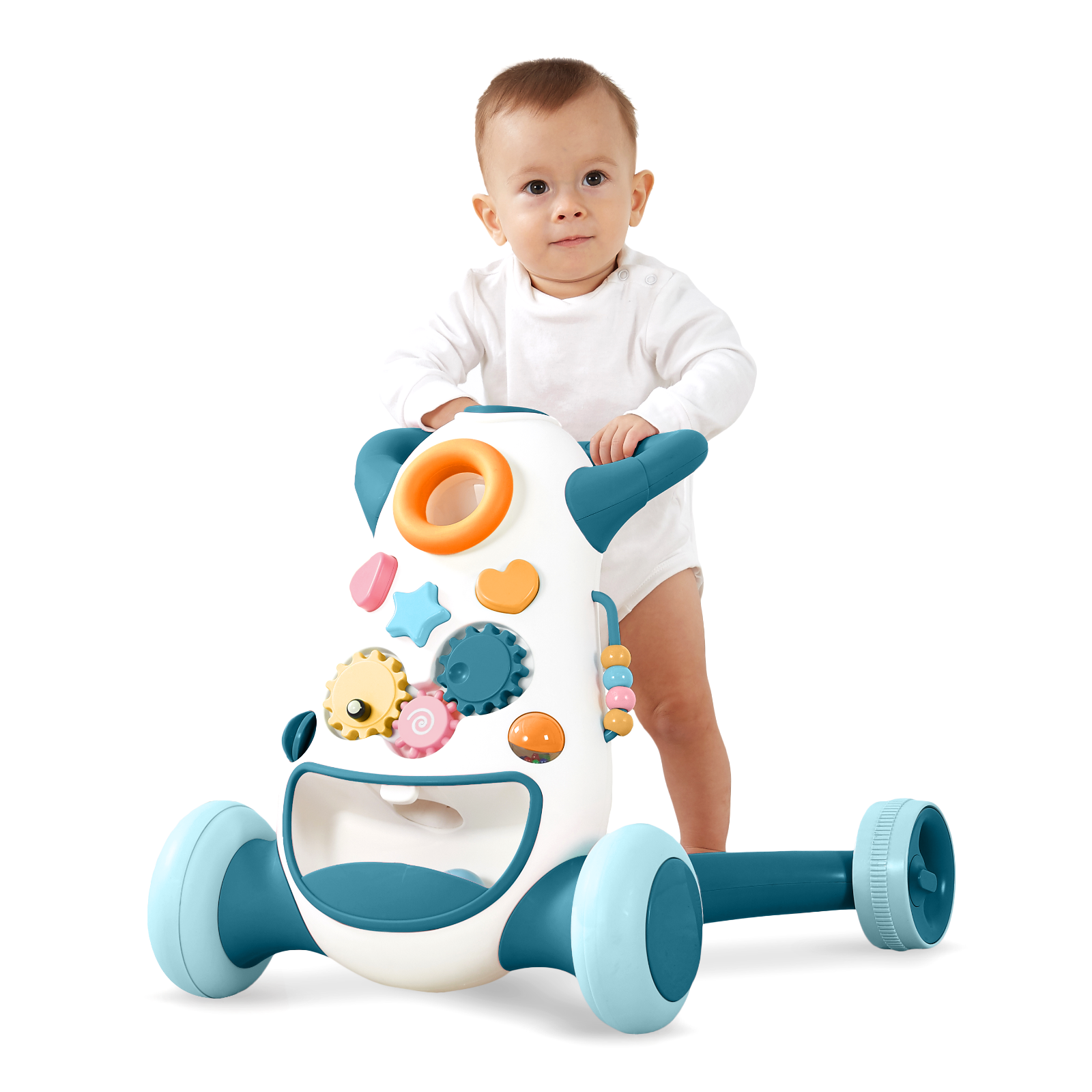 Baby & Toddler Walker Push Toy, Aquamarine