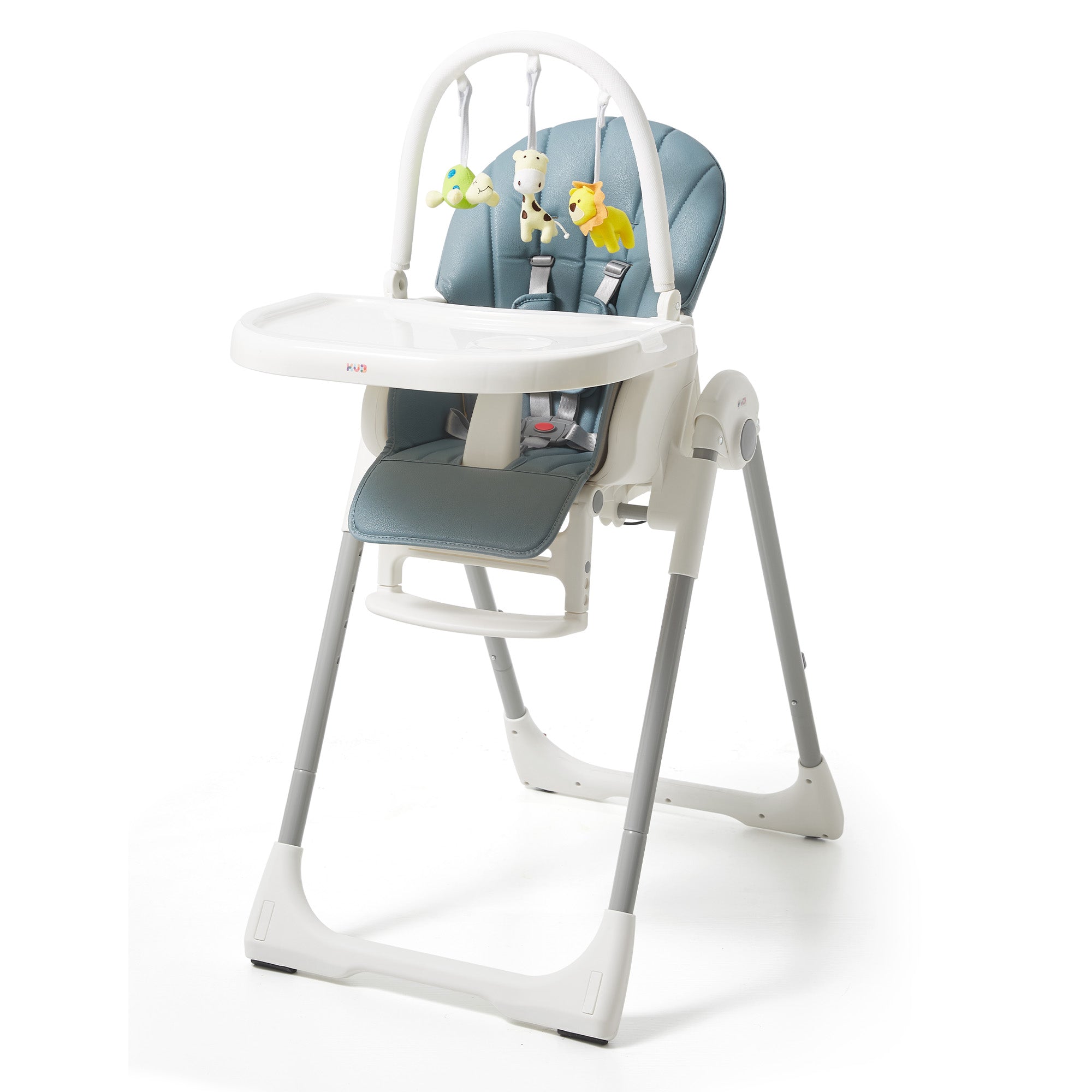 KUB Baby High Chair-Blue-With toys-Front