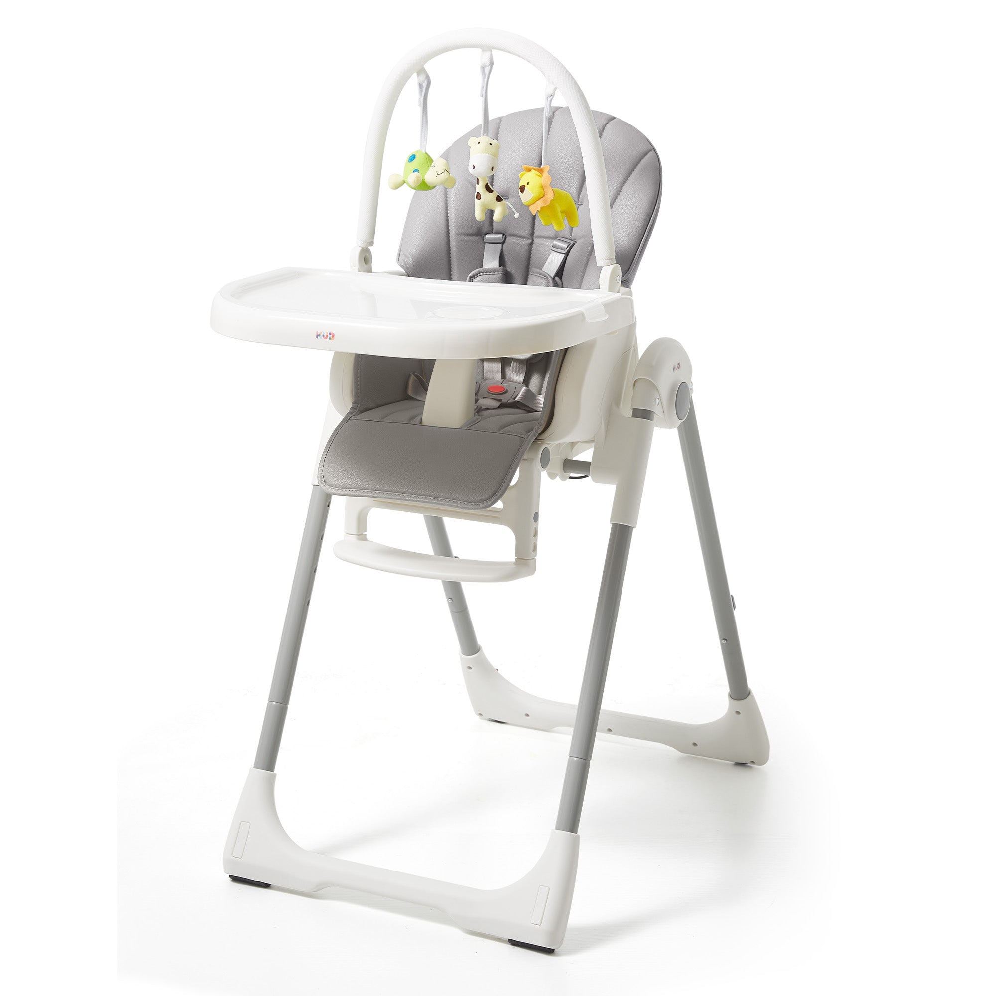 KUB Baby High Chair-Grey-With toys-Front